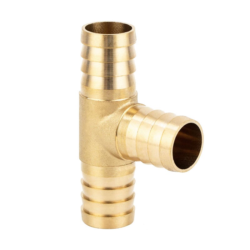Yoebor Metalwork Brass Hose Barb T Fitting 1" Barbed x 1" x 1" Tee Union 3-Way Mender Joiner Connector (Pack of 2) - Image 4